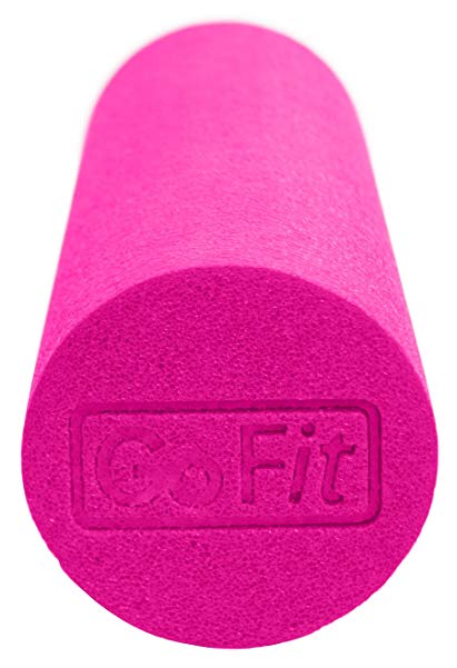 GoFit Breast Cancer Logo 18 x 6-Inch Foam Roller with Training Manual, Pink