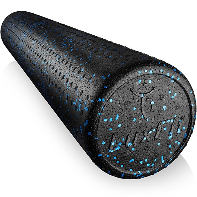 LuxFit Foam Roller, Speckled Foam Rollers for Muscles '3 Year Warranty' with Free Online Instructional Video Extra Firm High Density for Physical Therapy, Exercise, Deep Tissue Muscle Massage