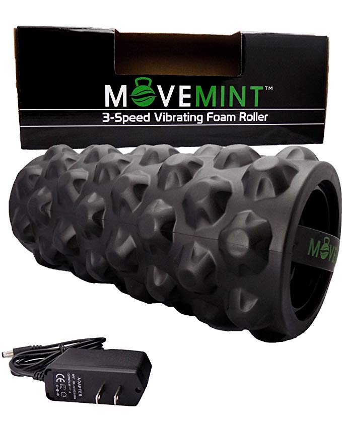 MOVEMINT Vibrating Foam Roller - Rechargeable, High-Intensity, 3-Speed, Electric Massager