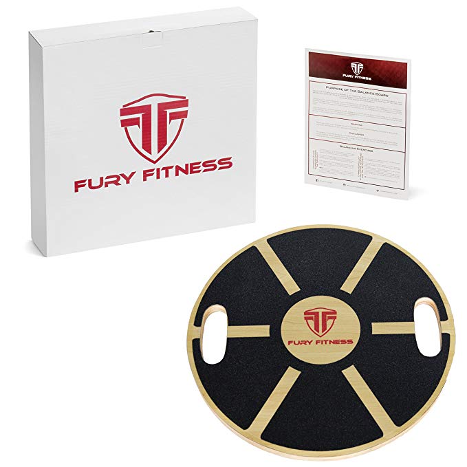 Fury Fitness BALANCE BOARD for Active Men & Women, Wobble Balancing Boards for Abs Exercise Equipment, Weight Loss, to Burn Calories, Improve Posture, Physical Therapy & Build Strong Core!