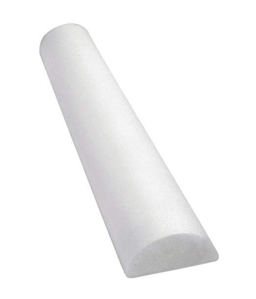 CanDo PE White Foam Roller, Full-Skin, Half-Round, 6