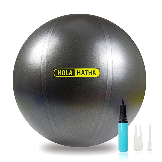 HolaHatha Exercise Ball for fitness, stability, workout & Birth ball for pregnancy and Desk Ball Seat-Include pump and instruction