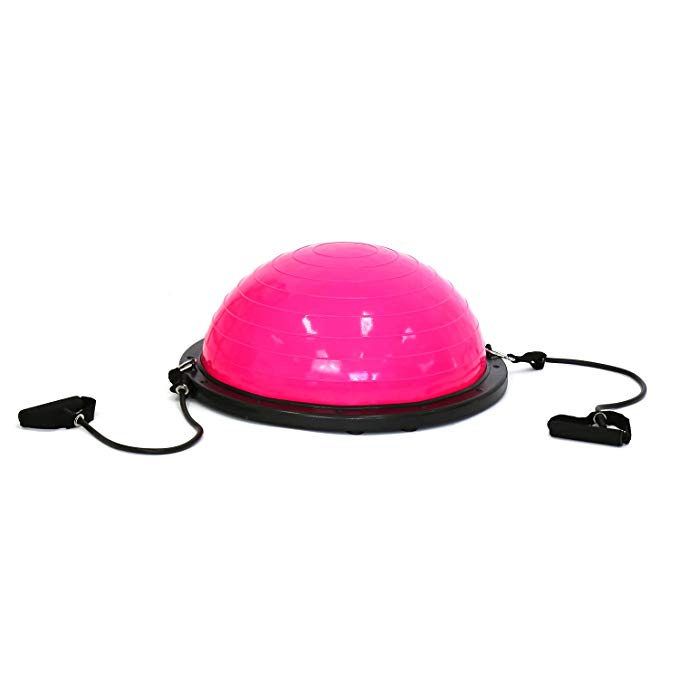 Peach Tree Large Balance Ball Trainer Yoga, Workout Massage Balance Ball w/Resistance Bands & Pump Exercise Workout