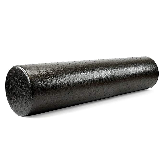 Oct17 – Yoga Foam Roller – Premium High Density – Muscle Pain Massage Fitness Therapy – Black