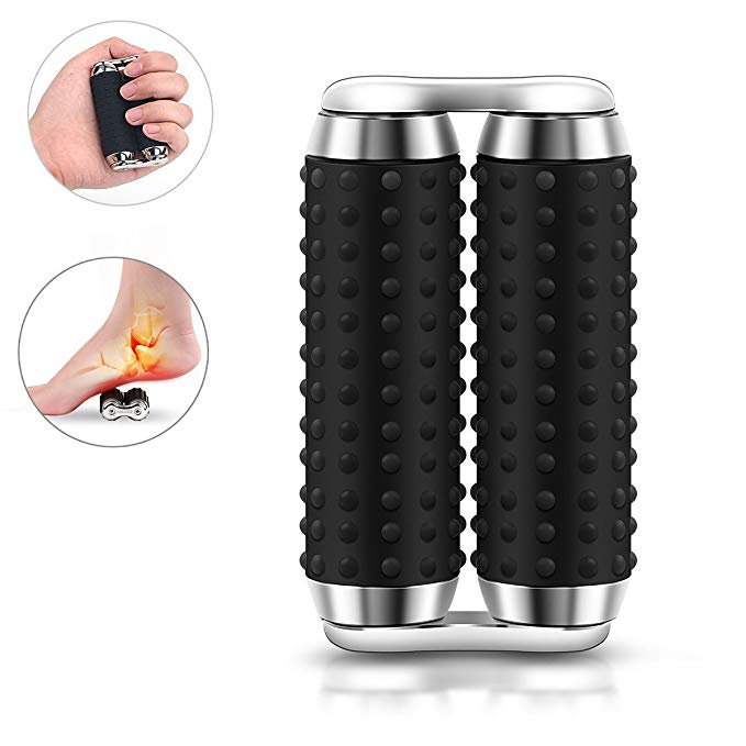 Hand Therapy Stress Roller, Fidget Finger Muscle Squeeze Massager Resistance Strength Roller Trainers, ADHD Focus Anxiety Stress Relief Boredom Killing Time Palm Spinning Toys , Black