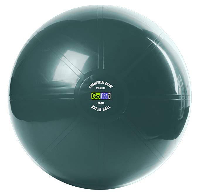 GoFit #NP-75S Commercial Grade Deflated Exercise Ball, Silver, 75cm