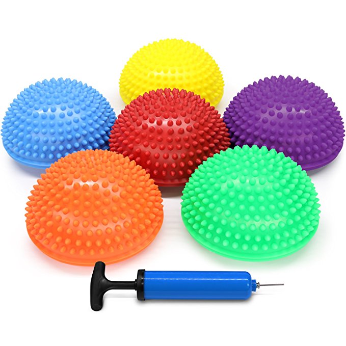 Yes4All Hedgehog Balance Pods with Hand Pump – Multiple Colors (Set of 6)