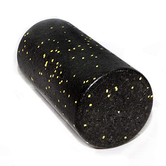 Foam Roller - Extra Firm High Density Speckled Exercise Roller Intended For Physical Therapy, Balance Exercises, Deep Tissue Muscle Massage, and MyoFacial Release (Speckled Yellow, 12 in)