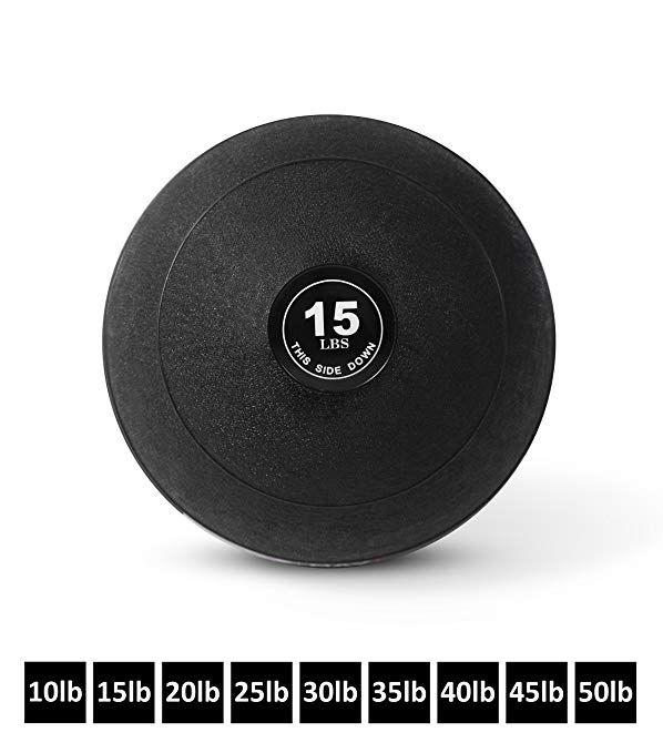 Day 1 Fitness Weighted Slam Ball, No Bounce Medicine Ball - Gym Equipment Accessories for High Intensity Exercise, Functional Strength Training, Cardio, Crossfit, and Plyometrics