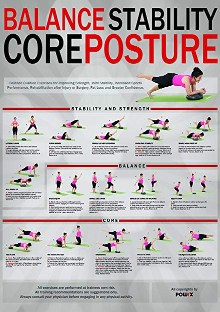 Core , Stability, Balance, Posture Training Chart, all sports types and abilities.