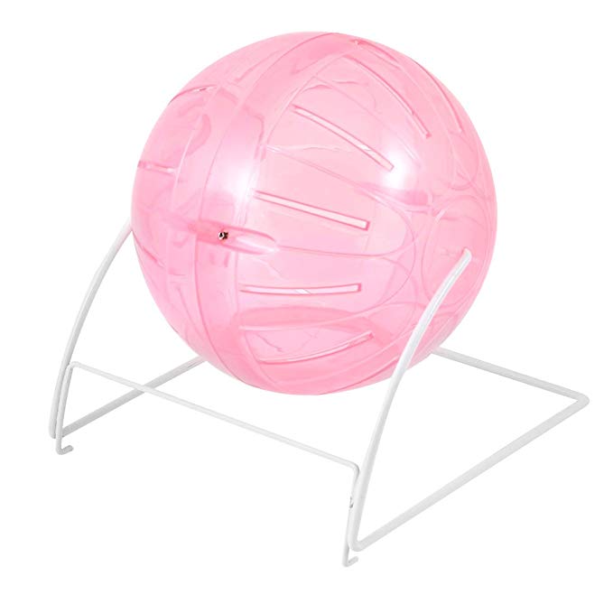 uxcell Pet Hamster Gerbil Mice Exercise Workout Ball Clear Pink 11cm Dia