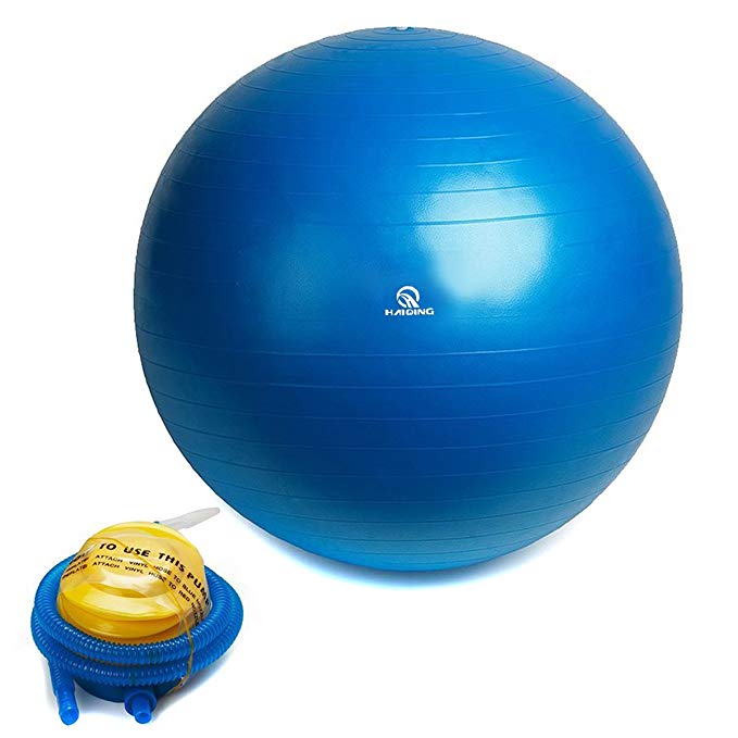 HAIQING Exercise Ball - Anti-Burst Slip Resistant Yoga Ball (Swiss Ball) with Foot Pump