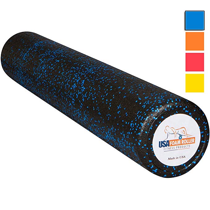 USA Foam Roller, Extra Firm High Density Foam Rollers for Exercise - Available in 36 inch, 18 inch, 12 inch (Choose Color) with 3 Year Warranty