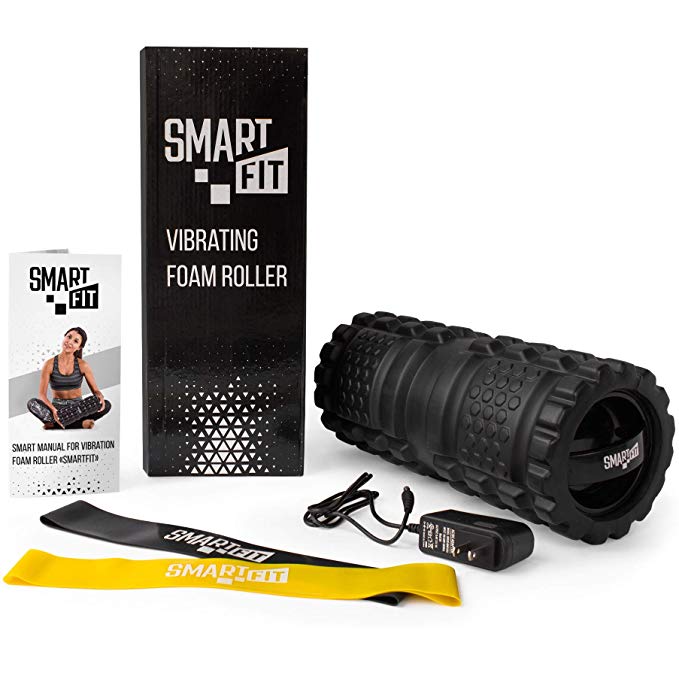 SmartFit_ Vibrating Foam Roller. 3-Speed Vibration Modes. Deep Tissue Massage. Improved 3-D Surfaces. Effect a Therapist's Massage. Electric Massage Roller Helps to Relax Recovery Muscles.