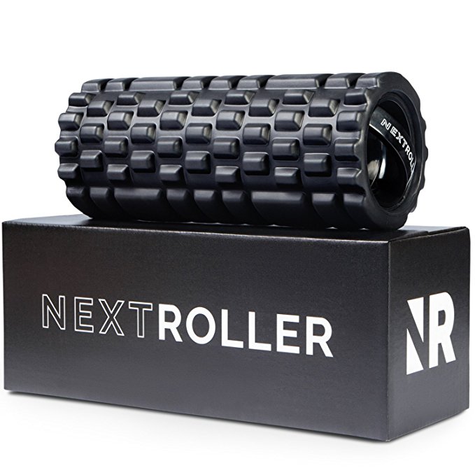 NextRoller 3-Speed Vibrating Foam Roller - High Intensity Vibration for Recovery, Mobility, Pliability Training & Deep Tissue Trigger Point Sports Massage Therapy - Firm Density Electric Back Massager