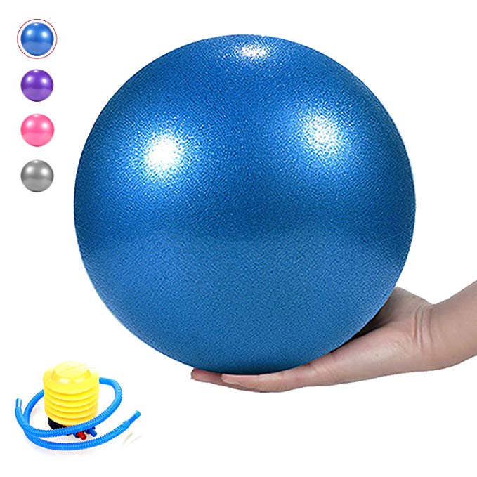 Pilates Ball, Barre Ball, Mini Exercise Ball, 9 Inch-Small Bender Ball for Pilates, Yoga, Core Training and Physical Therapy, Anti Burst & Slip Resistant Balance Ball with Quick Foot Pump (1pcs/2pcs)