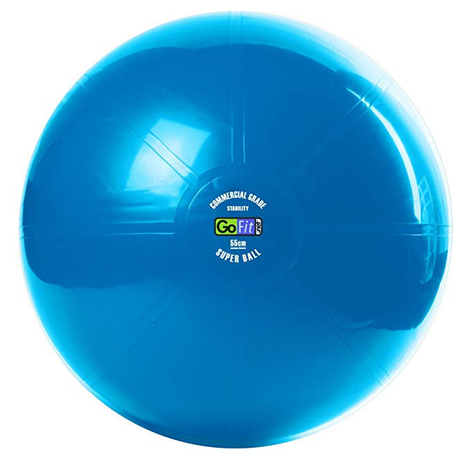 GoFit #NP-55S Commercial Grade Deflated Exercise Ball, Blue, 55cm