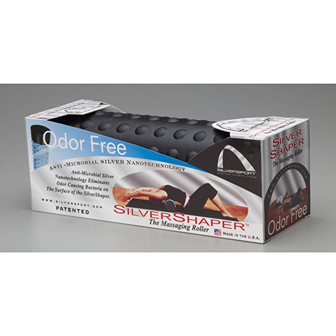 SilverSport® Fitness SilverShaper (Black) with SilverClean Technology, Premium Quality Anti-Microbial Massaging Roller