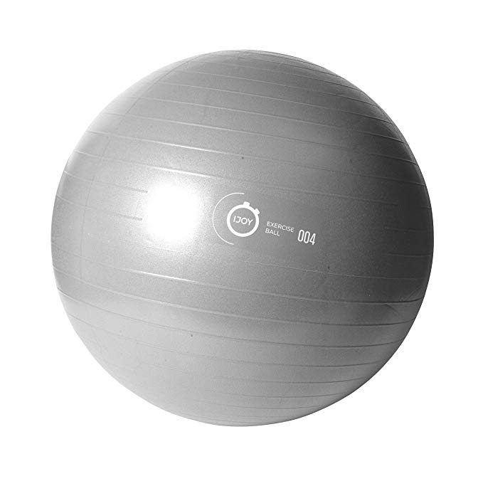 iJoy Yoga Ball: Premium Anti-Burst Workout Balance, Stability & Strength Ball For Total Body Fitness