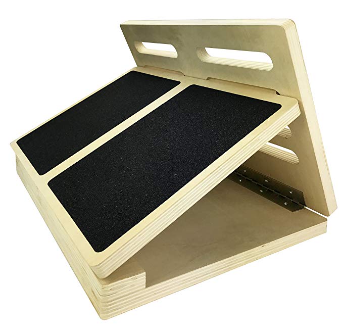 Professional Wooden Slant Board, Adjustable Incline Calf Stretch Slantboard, 17