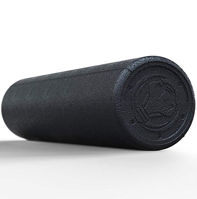 Black Foam Roller, Extra Firm High Density, 24 Inch - by Smart Athlete's Choice, Ebook Included, Reinforced Foam for Longer Durability, Designed To Withstand Daily Tough Use