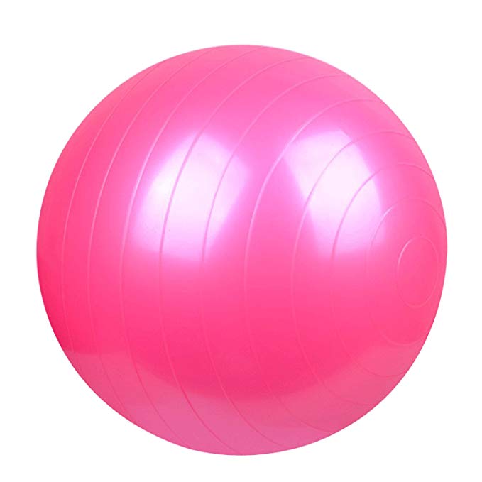 Modern-depo 65cm 26 inch Pink Yoga Ball | Exercise Ball with Professional Gym Quality Anti Burst Fitness Pilates Balance Gymnastic Strength