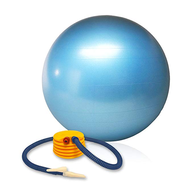 Balance Ball, Burst-Resistant - with Foot Pump and Training Guide