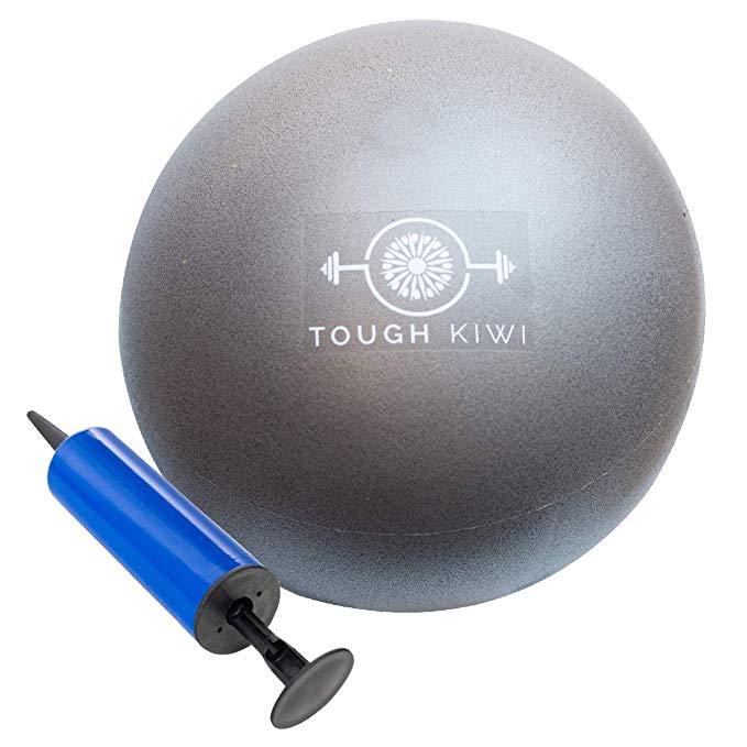 Tough Kiwi Mini Exercise Ball Pump - 9 inch Home Fitness Workout Ball Stability, Barre, Pilates, Yoga, Core Training Physical Therapy