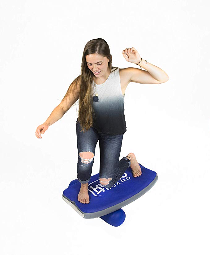 KUMO Balance Board for Physical Therapy, Surf Training, Exercise, Standing Desk & Kids - Balancing Rocker Boards with Roller - Soft Inflatable Surfing Trainer Improves Balance, Posture and Strength