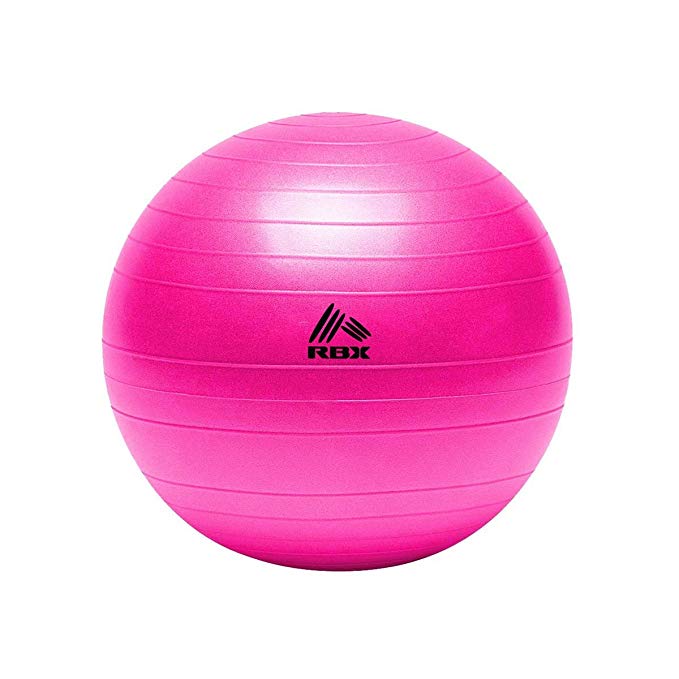 RBX Fitness Ball & Hand Pump Pink, One Size