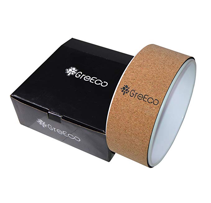 GreEco Yoga Wheel Pilates Roller-- Extra Strength Prop in Yoga Backbends & Poses, Back Opener, Relieve Back aches, 13