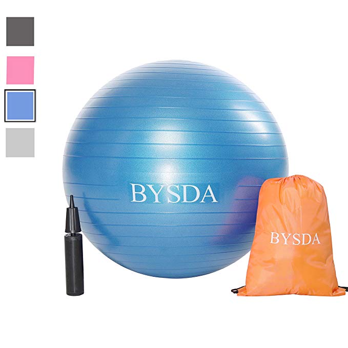 Exercise Ball- 2,000 lbs Stability Ball 65cm-Professional Grade Anti Burst Exercise Equipment for Home, Balance, Gym, Core Strength, Yoga, Fitness, Desk Chairs,Hand Pump & Gym Storage Backpack as gift