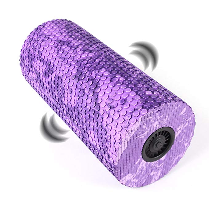Vibrating Exercise Foam Roller, 4-Speed High Intensity Vibration Foam Roller Massager, Rechargeable Electric Fitness Roller for Muscle Recovery, Deep Tissue & Trigger Point Sports Massage Therapy