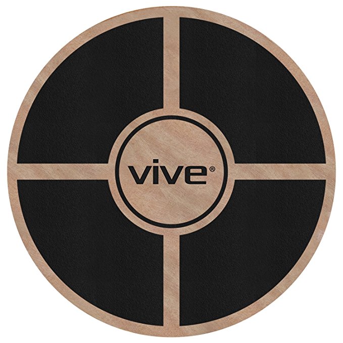 VIVE Balance Board - Wooden Self Balancing Wobble Platform - Wood Twist Trainer for Fit Abs, Arms, Legs, Core Tone, Surf, Skateboard, Gymnastics, Ballet, Exercise, Physical Therapy, and Kids